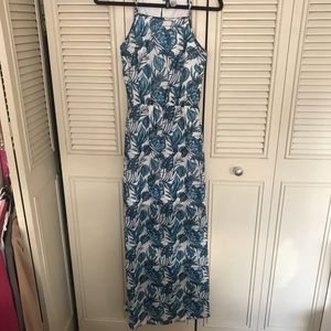Blue floral maxi dress